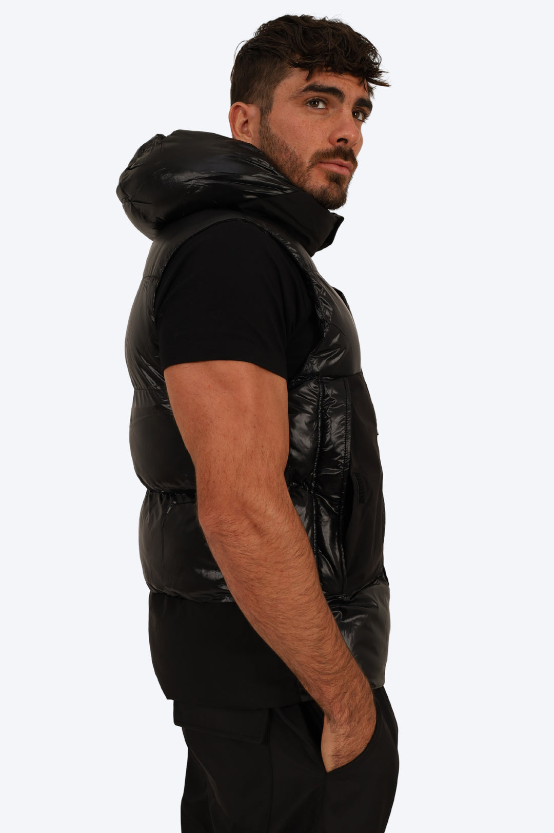 GILET MATELASSÉ NOIR TENDANCE