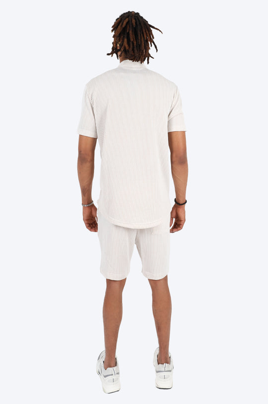 CHEMISE ET SHORT PLISSÉ - BLANC