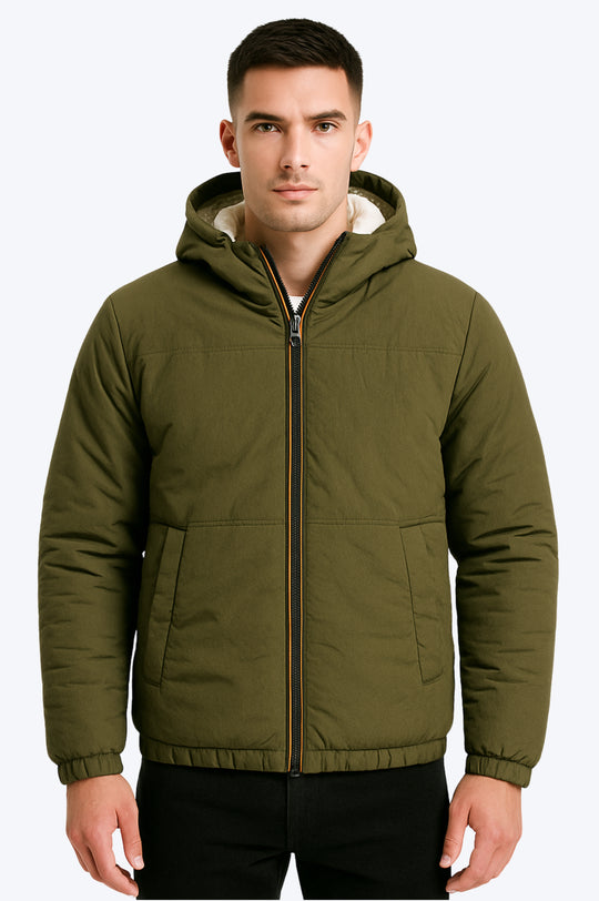 Doudoune Sherpa Zippée - VERT KAKI