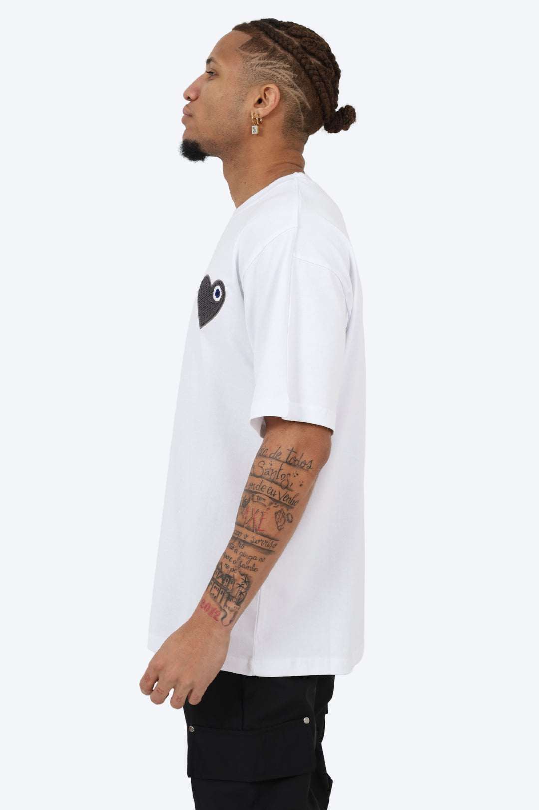 T-SHIRT BLANC - CŒUR NOIR