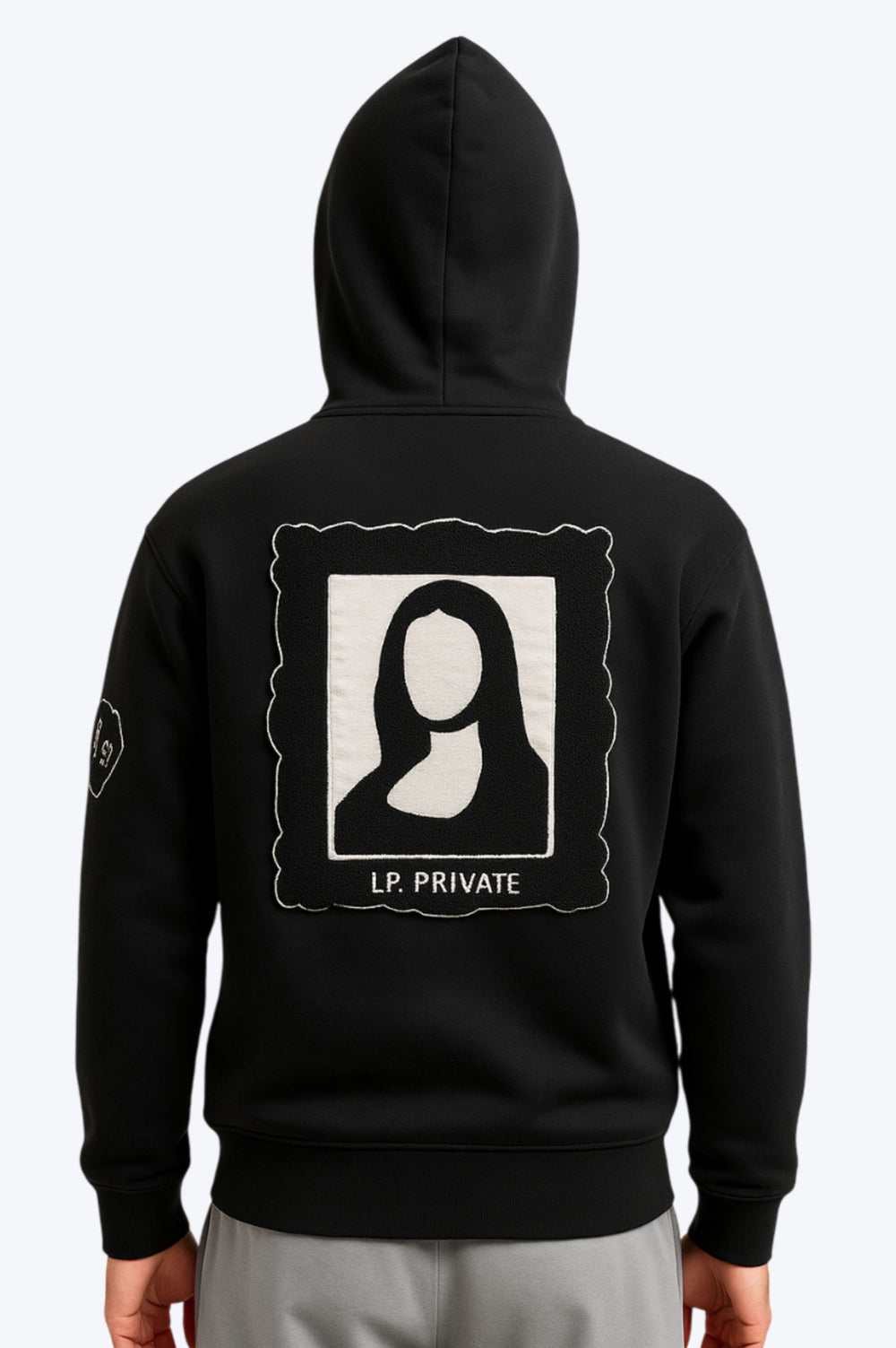 Sweat zippé à capuche "I.P. PRIVATE" unisexe - Noir