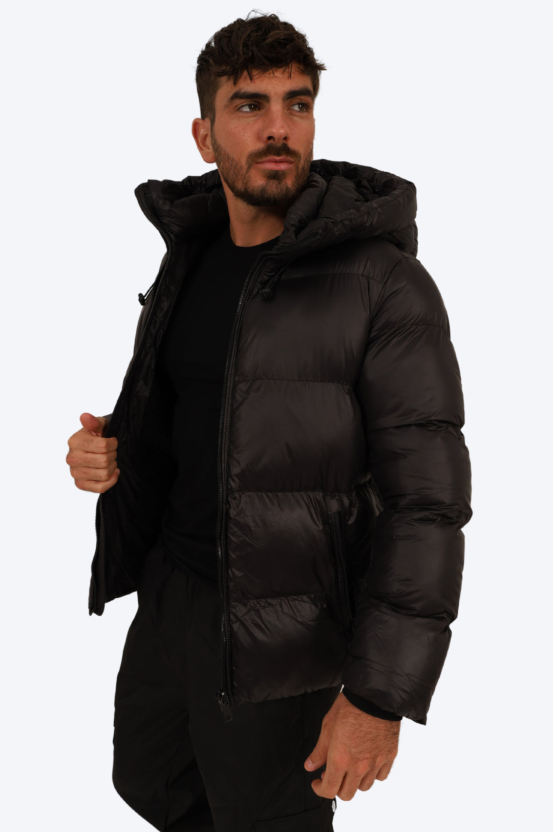 BLOUSON MATELASSÉ NOIR ÉLÉGANCE