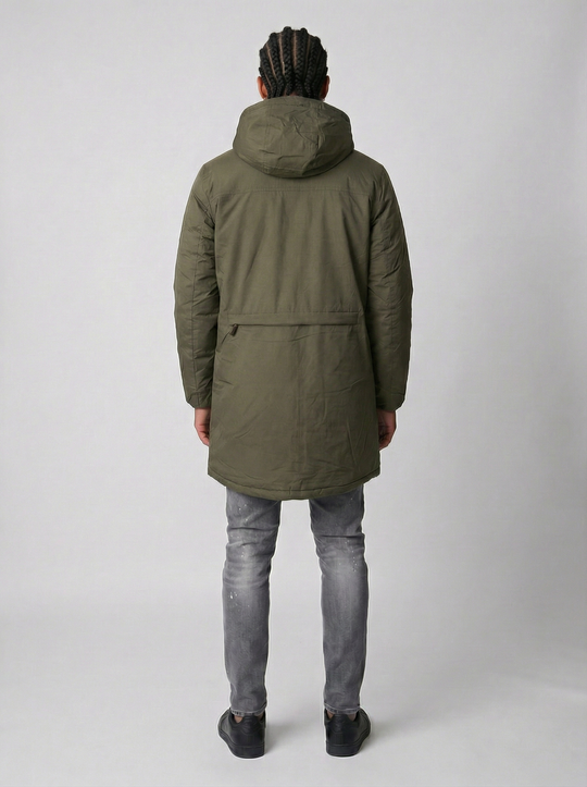 Doudoune Longue Coupe Vent & Ultra Chaude - Vert Kaki