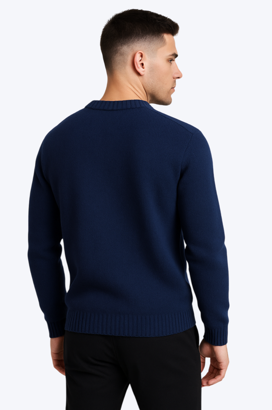 Sweat tricoté Campus Letter C - Bleu marine