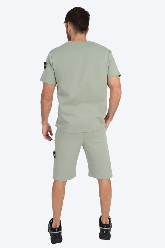 ENSEMBLE SHORT & T SHIRT ALPHA 100% COTON - VERT