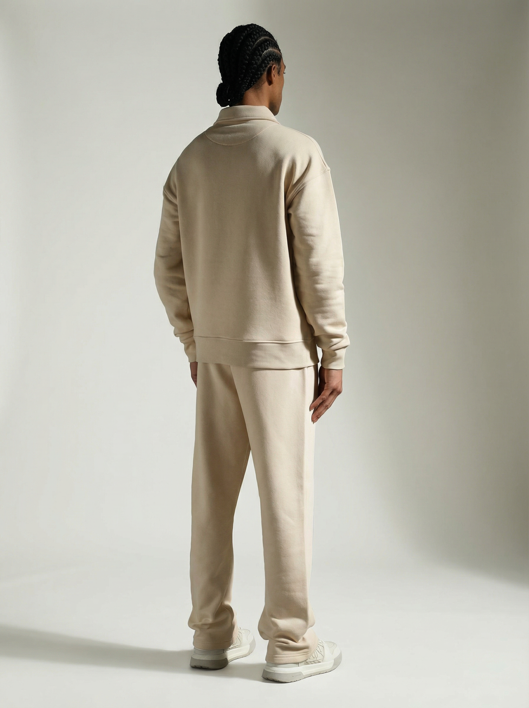 Ensemble Survêtement Homme Col Zippé - Beige