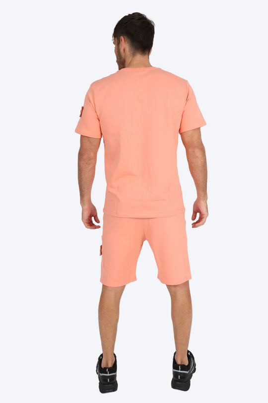 ENSEMBLE SHORT & T SHIRT ALPHA 100% COTON - ORANGE