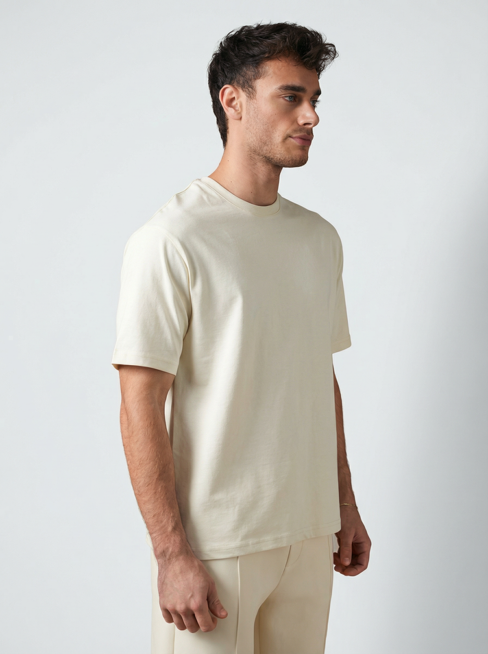 T-Shirt Homme Premium Coupe Moderne - Beige