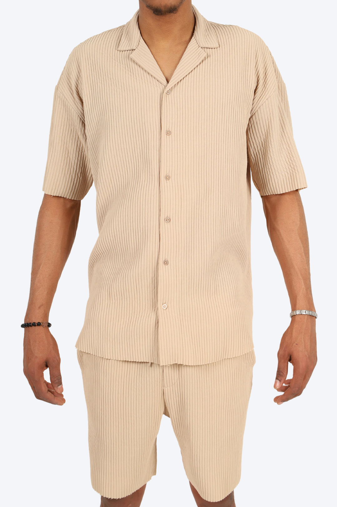 CHEMISE ET SHORT PLISSÉ - BEIGE