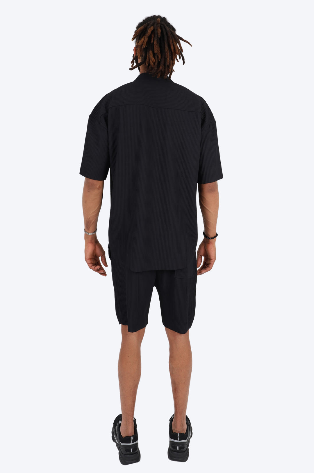 CHEMISE ET SHORT PLISSÉ - NOIR