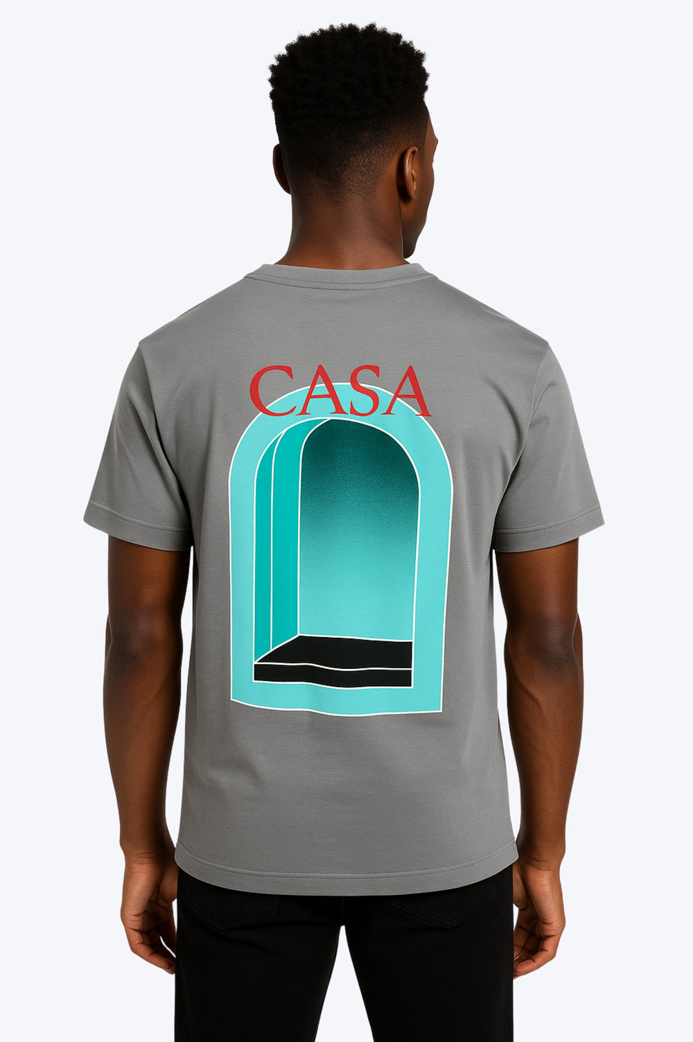 T-shirt Graphique "Fenêtre Casa" - GRIS