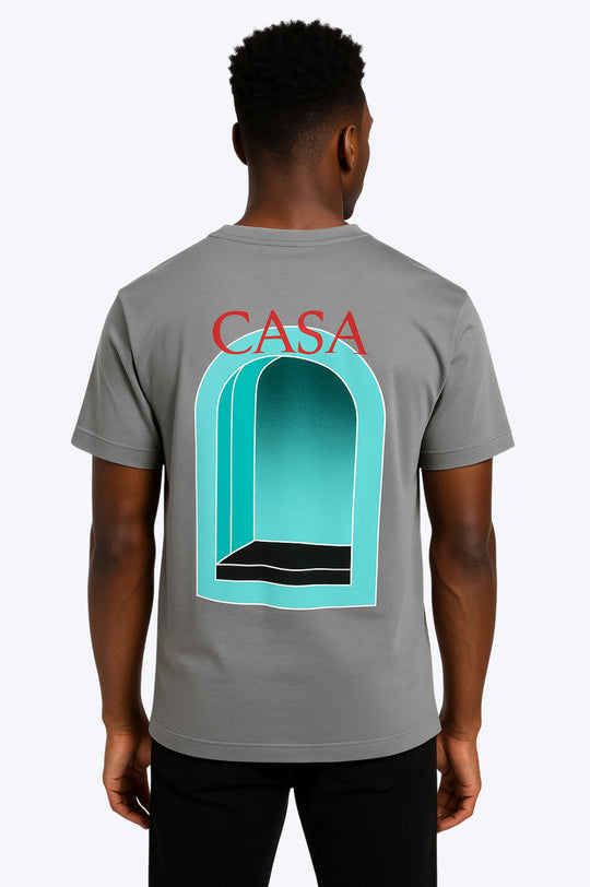T-shirt Graphique "Fenêtre Casa" - GRIS
