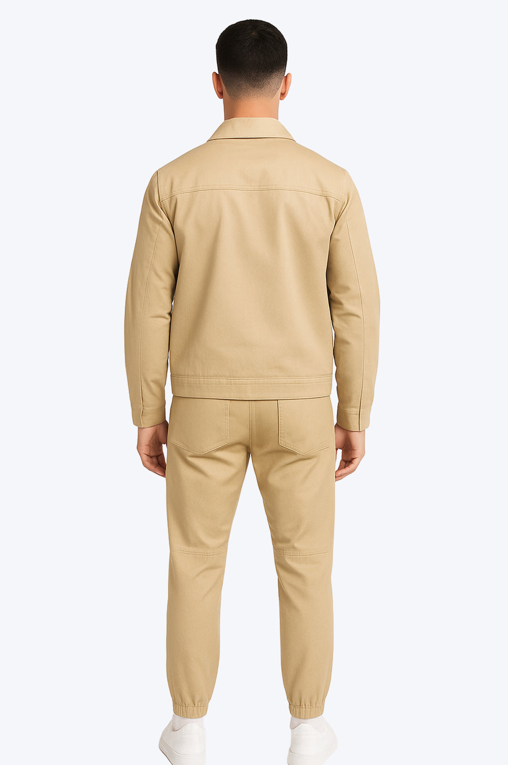Ensemble Zippé Col Chemise - BEIGE