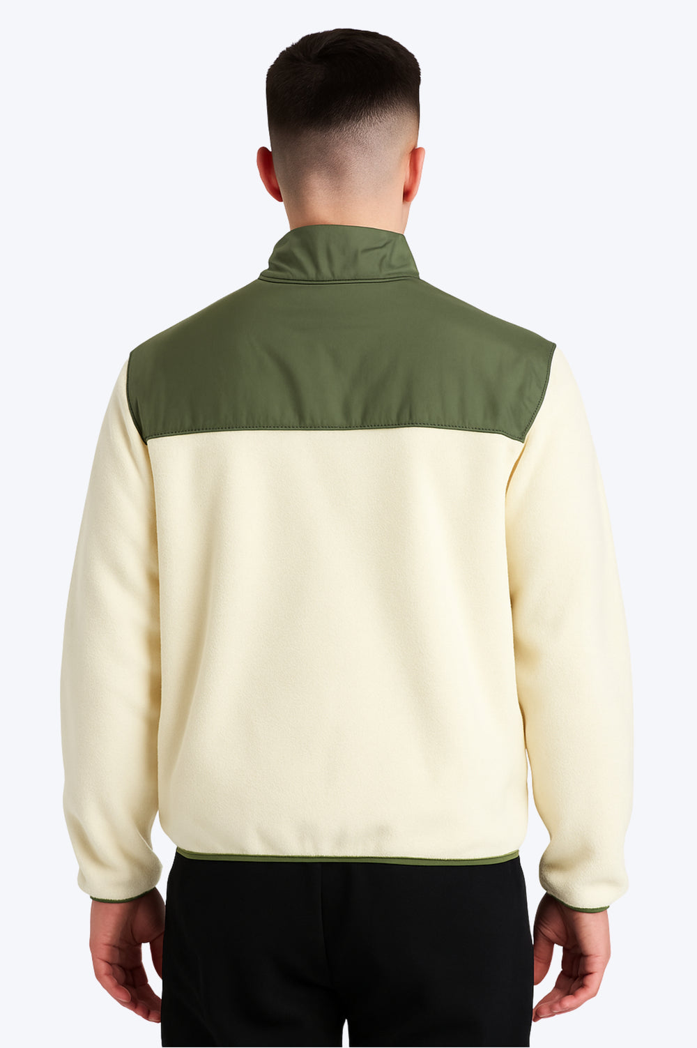 Veste Polaire Bicolore Zippée - Vert Kaki