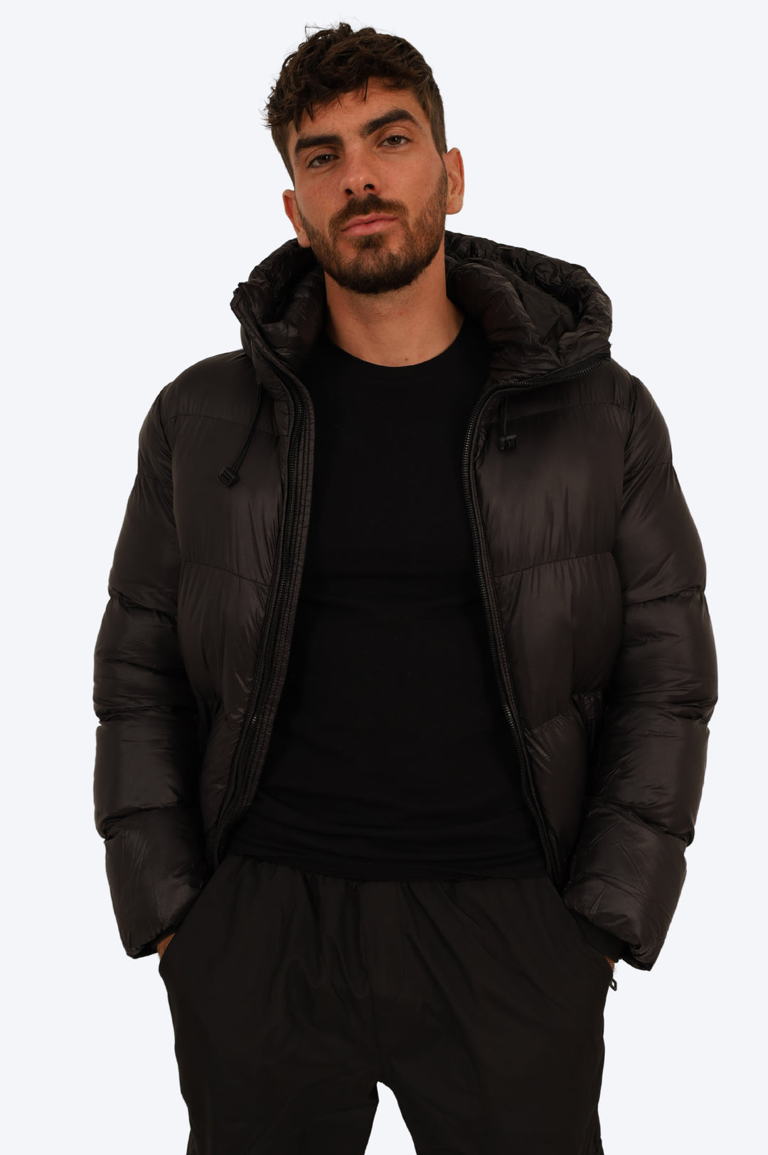 BLOUSON MATELASSÉ NOIR ÉLÉGANCE