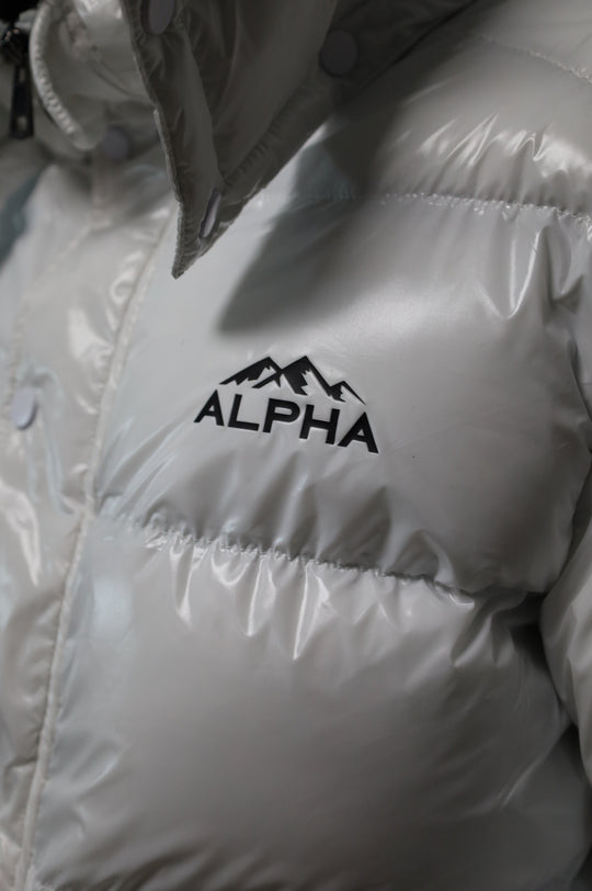 Doudoune Homme Hiver ALPHA – Modèle Blanc Glacier Brillant