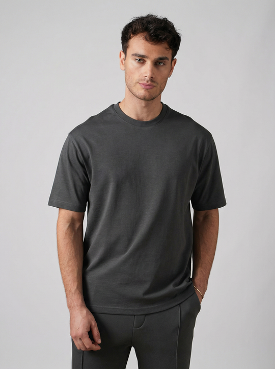 T-Shirt Homme Premium Coupe Moderne - Gris Anthracite