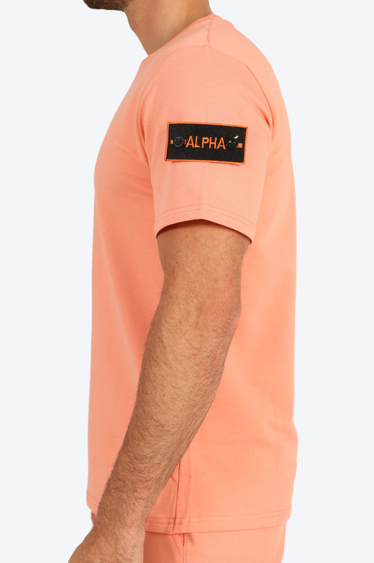 ENSEMBLE SHORT & T SHIRT ALPHA 100% COTON - ORANGE