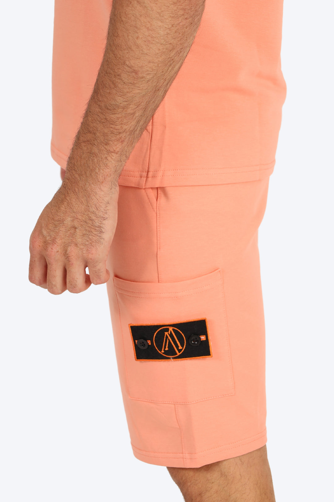 ENSEMBLE SHORT & T SHIRT ALPHA 100% COTON - ORANGE