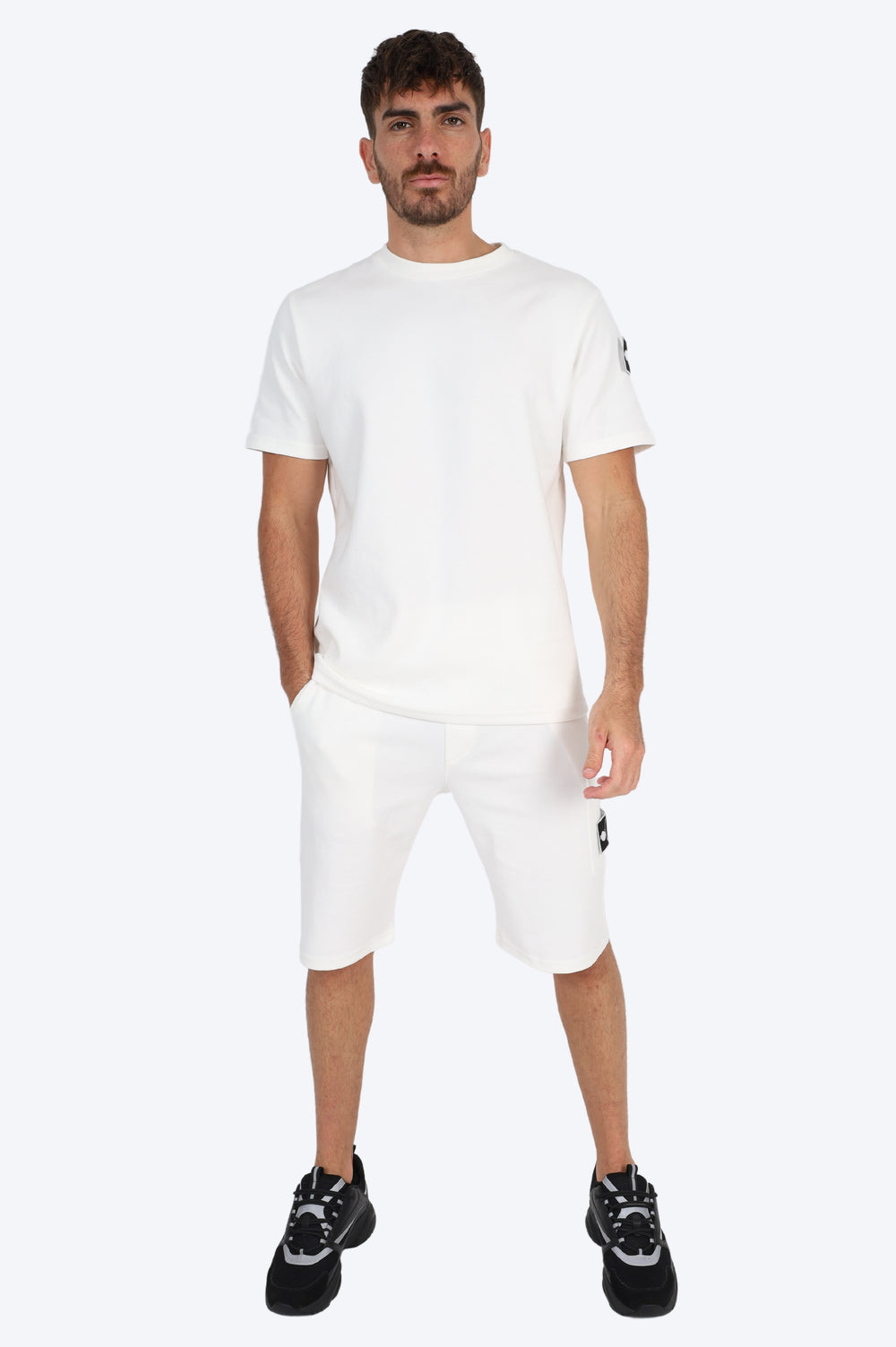 ENSEMBLE SHORT & T SHIRT ALPHA 100% COTON - BLANC