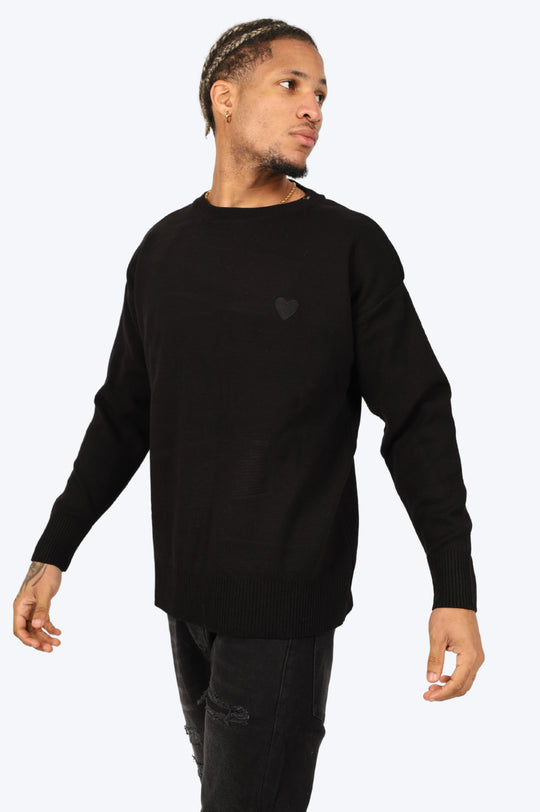 PULL "PETIT COEUR" NOIR