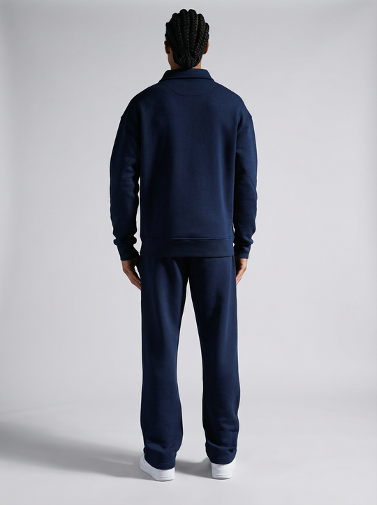 Ensemble Survêtement Homme Col Zippé - Bleu Marine