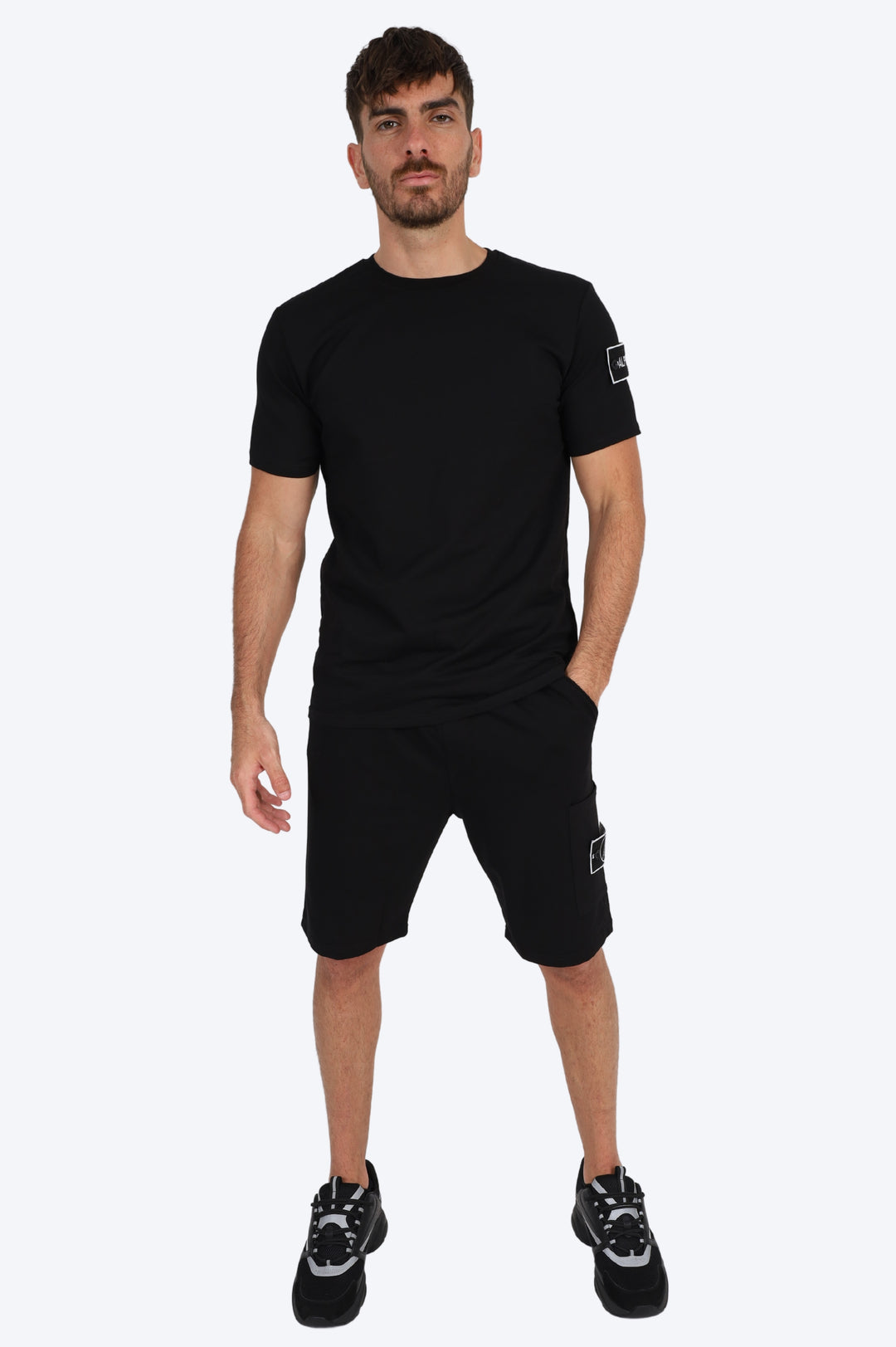 ENSEMBLE SHORT & T SHIRT ALPHA 100% COTON - NOIR