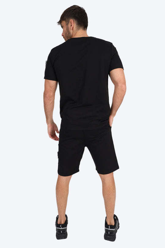 ENSEMBLE SHORT & T SHIRT ALPHA 100% COTON - NOIR