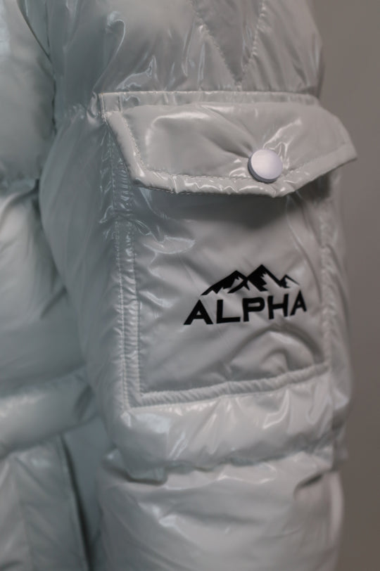 Doudoune Homme Hiver ALPHA – Modèle Blanc Glacier Brillant