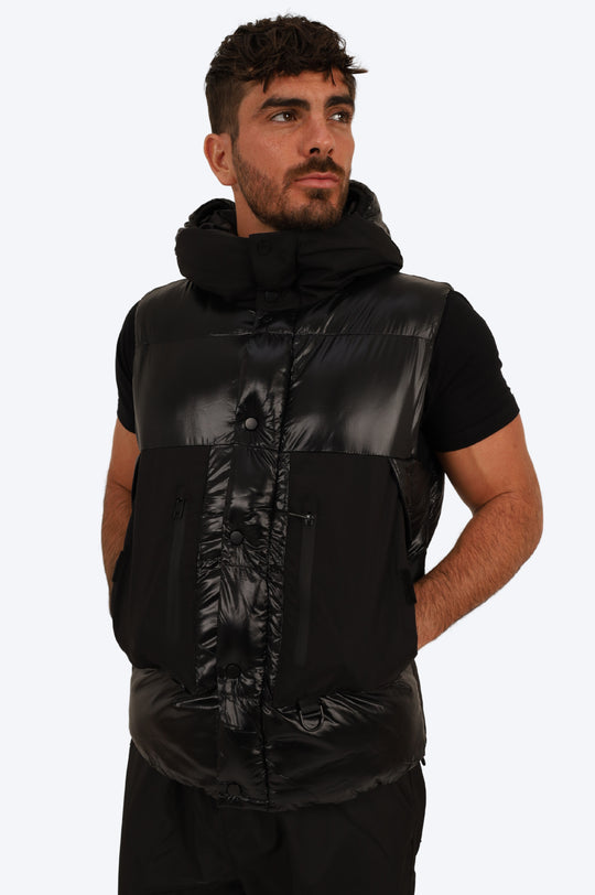 GILET MATELASSÉ NOIR TENDANCE