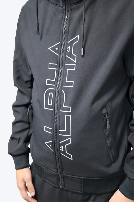 Veste Softshell Noire à Capuche Homme – ALPHA