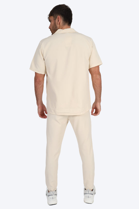 CHEMISE MANCHE COURTE ET PANTALON ASSORTI - BLANC CASSÉ