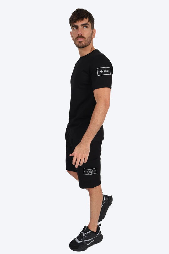 ENSEMBLE SHORT & T SHIRT ALPHA 100% COTON - NOIR