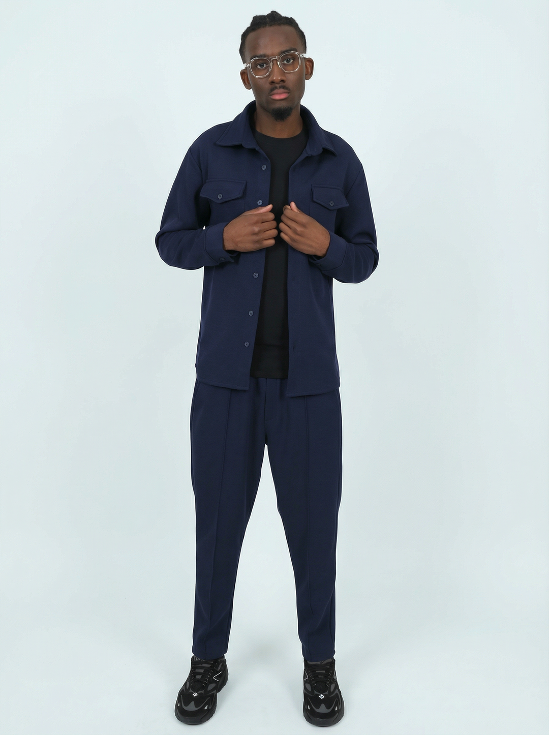 Ensemble Surchemise & Pantalon Viscose - BLEU MARINE