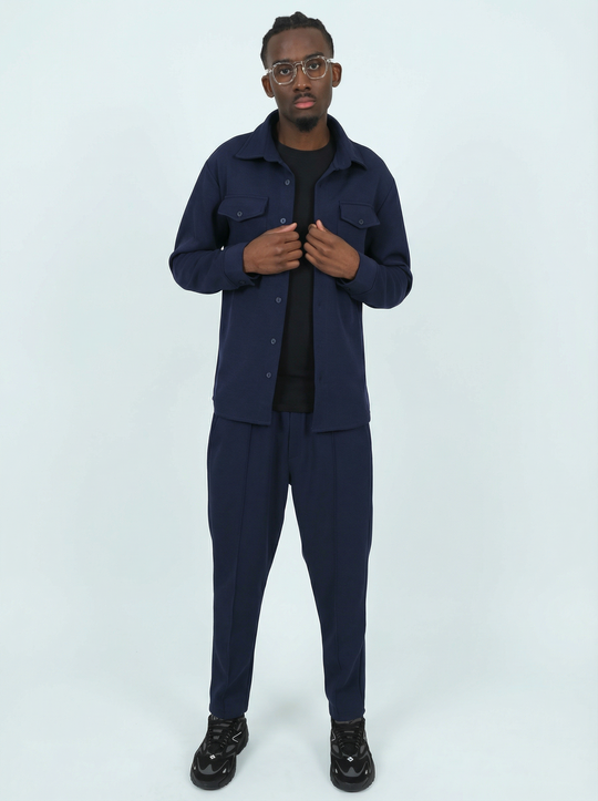 Ensemble Surchemise & Pantalon Viscose - BLEU MARINE