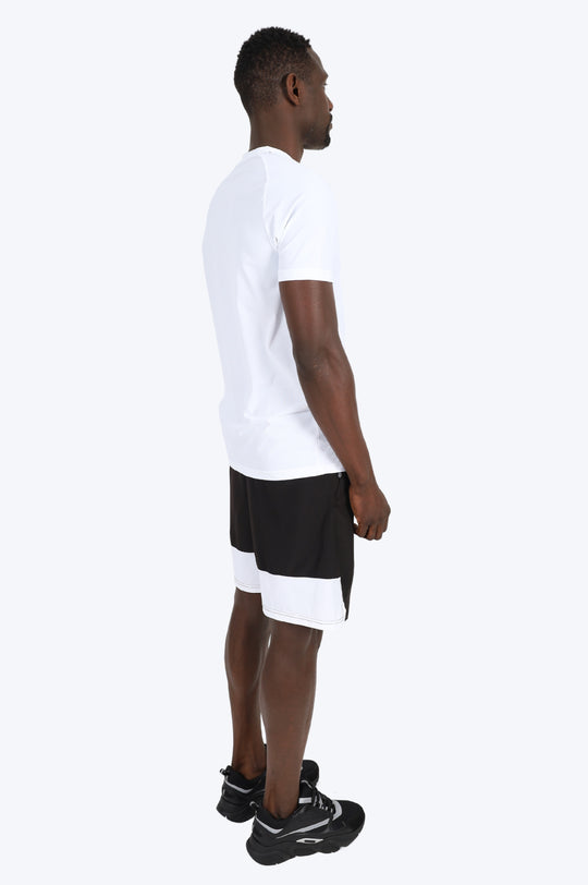 ENSEMBLE SHORT & T SHIRT ALPHA SPORT - BLANC/NOIR