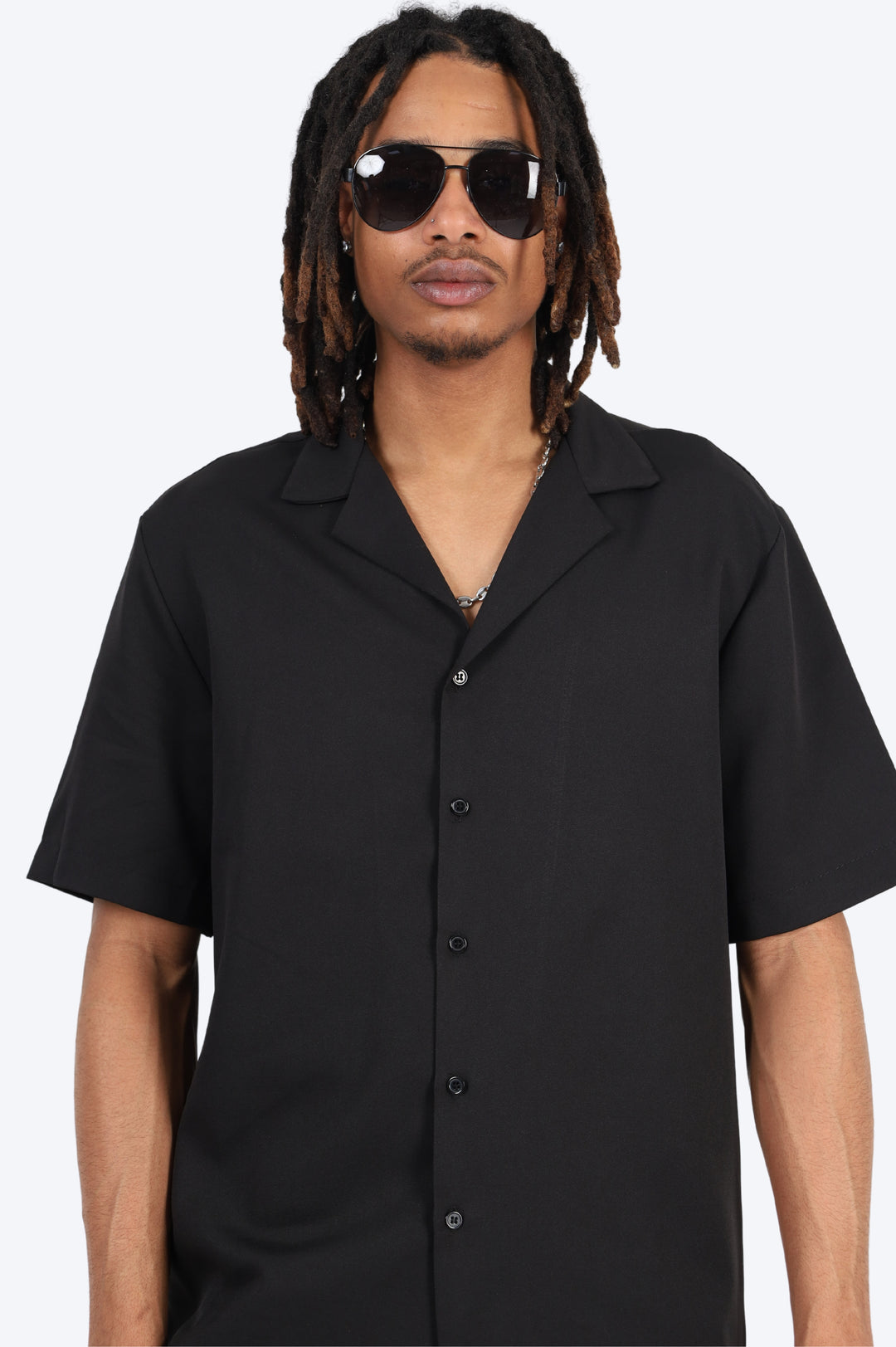 CHEMISE MANCHE COURTE ET PANTALON ASSORTI - NOIR