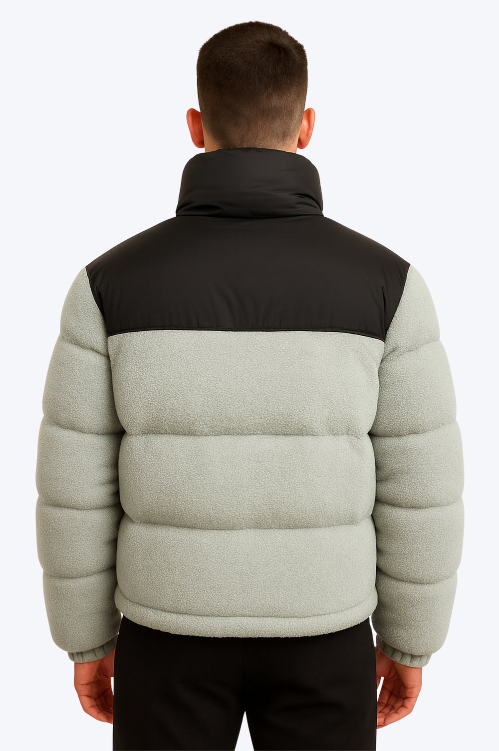Doudoune Sherpa Confort Zippée - Gris & noir