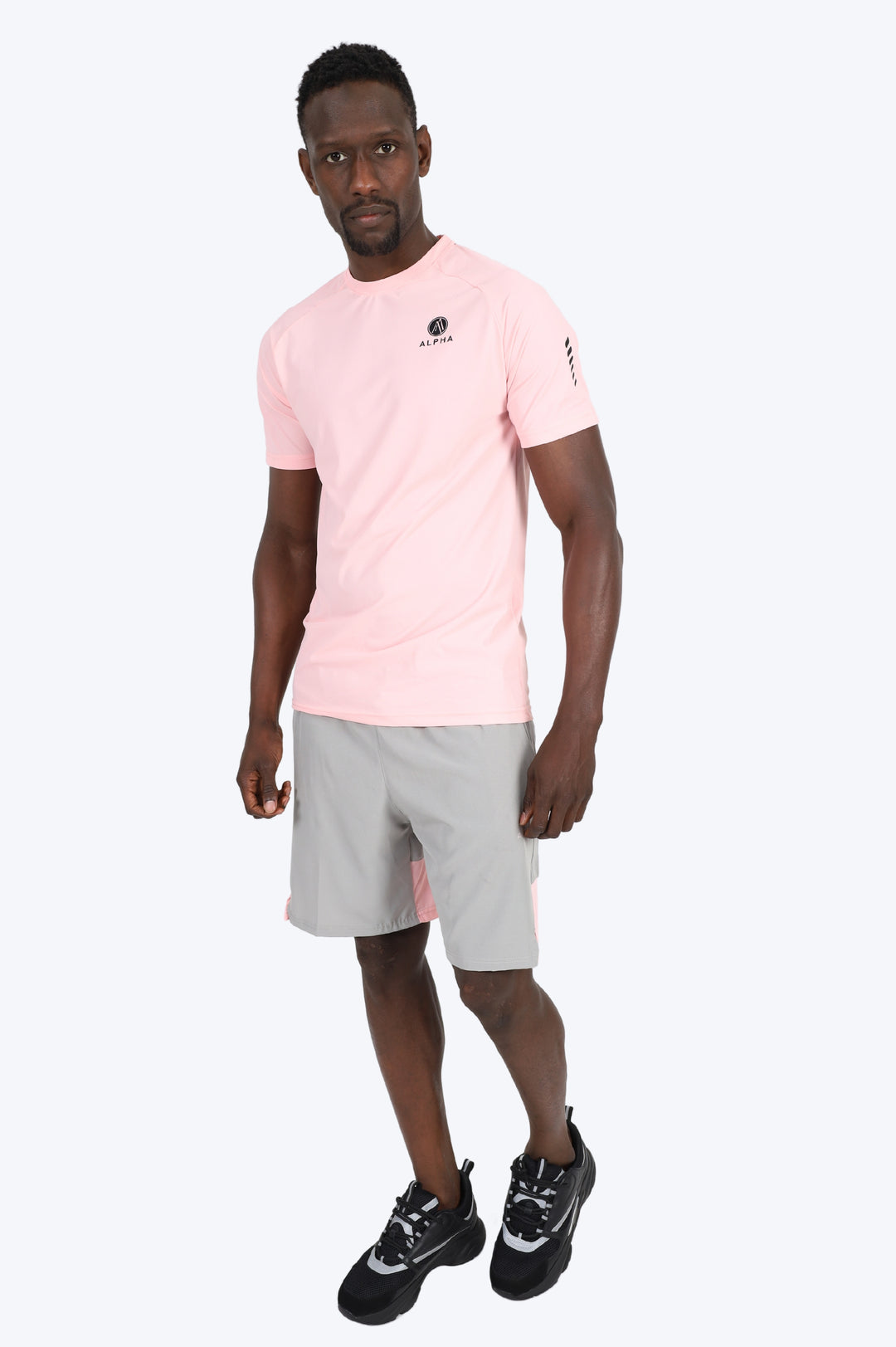 ENSEMBLE SHORT & T SHIRT ALPHA SPORT - ROSE/GRIS