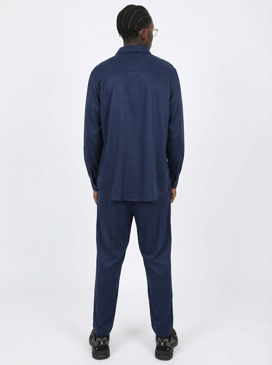 Ensemble Surchemise & Pantalon Viscose - BLEU MARINE