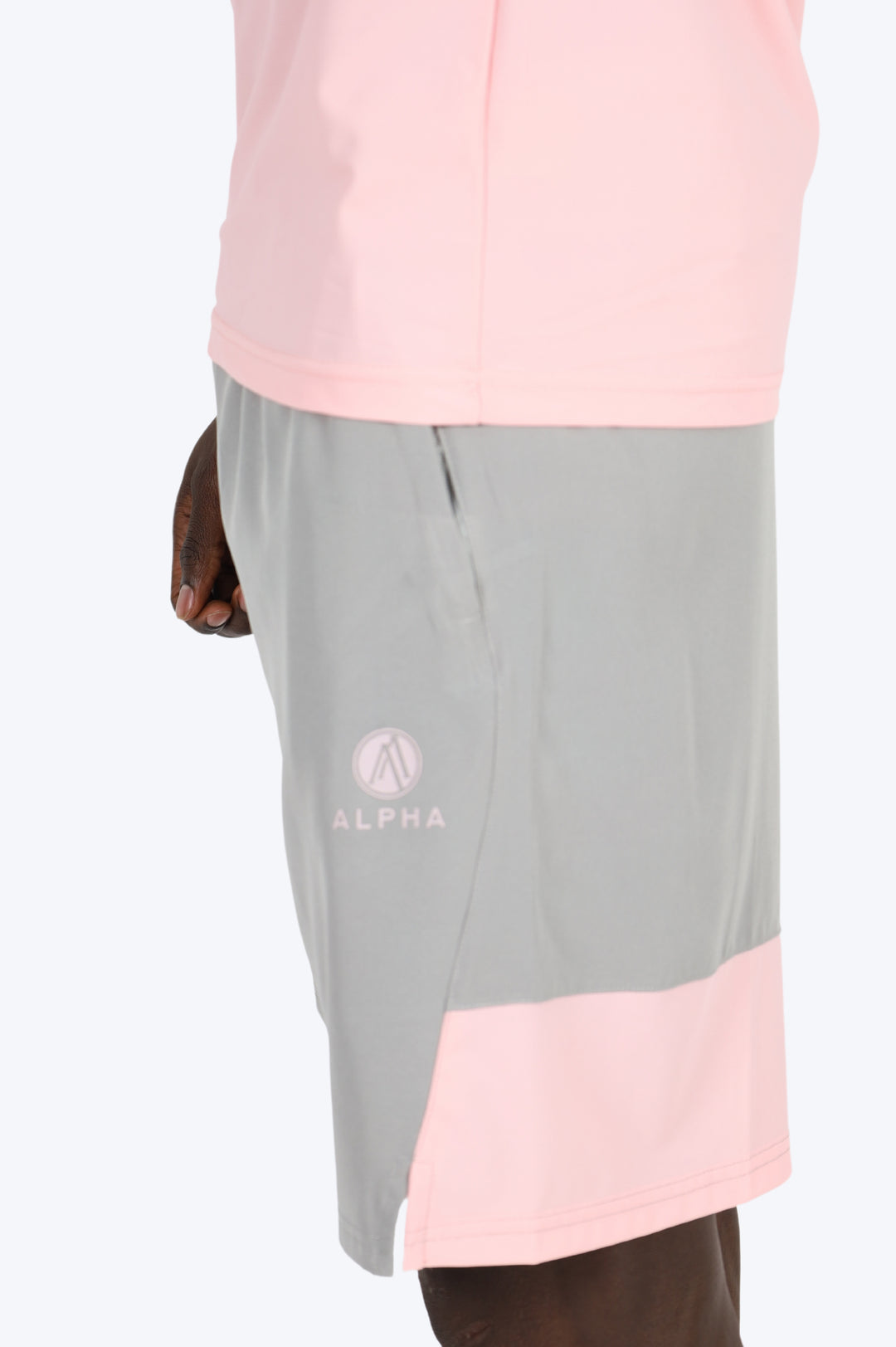 ENSEMBLE SHORT & T SHIRT ALPHA SPORT - ROSE/GRIS