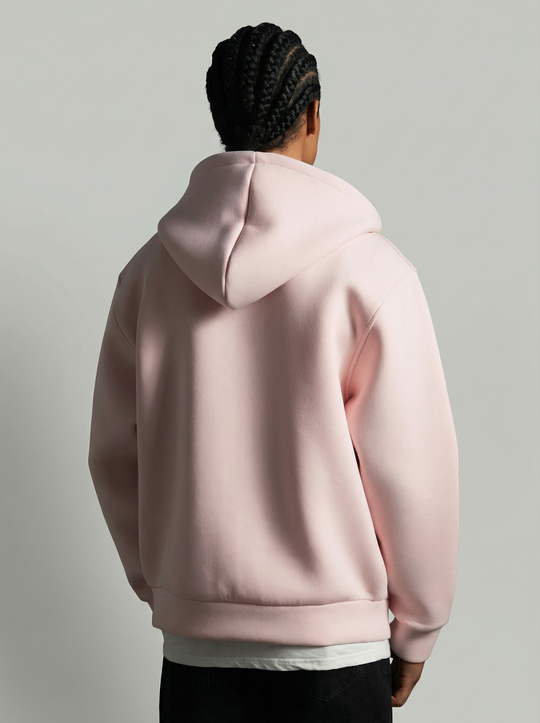 Sweat à capuche zippé Premium  - Rose