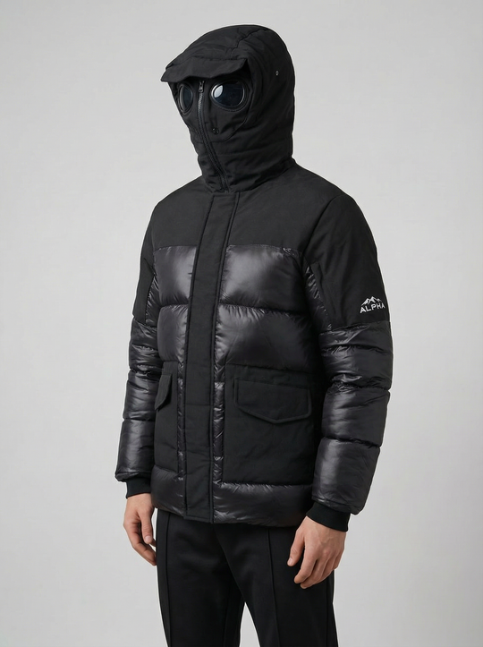 Doudoune Longue ALPHA Homme – Capuche Masque Intégré