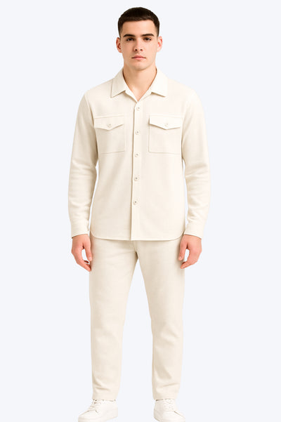 Ensemble Surchemise & Pantalon Viscose - BLANC