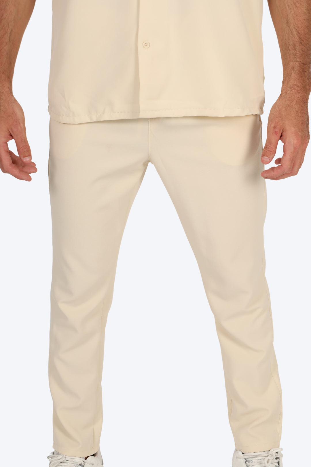 CHEMISE MANCHE COURTE ET PANTALON ASSORTI - BLANC CASSÉ