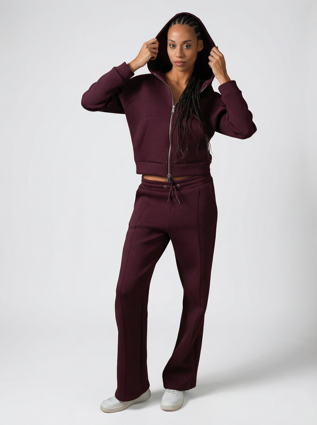 Ensemble chill Zippé Femme - Bordeau