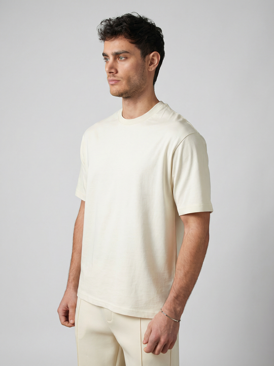 T-Shirt Homme Premium Coupe Moderne - Beige