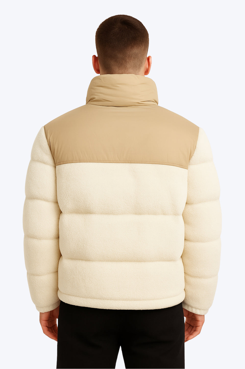 Doudoune Sherpa Confort Zippée - Blanc & beige