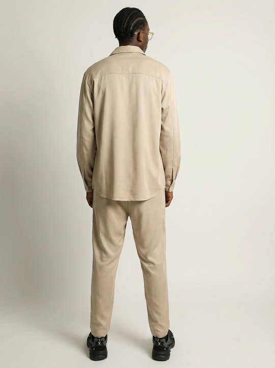Ensemble Surchemise & Pantalon Viscose - BEIGE