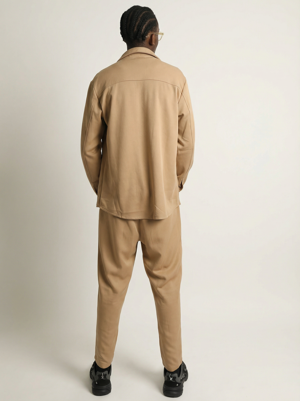 Ensemble Surchemise & Pantalon Viscose - BEIGE FONCÉ